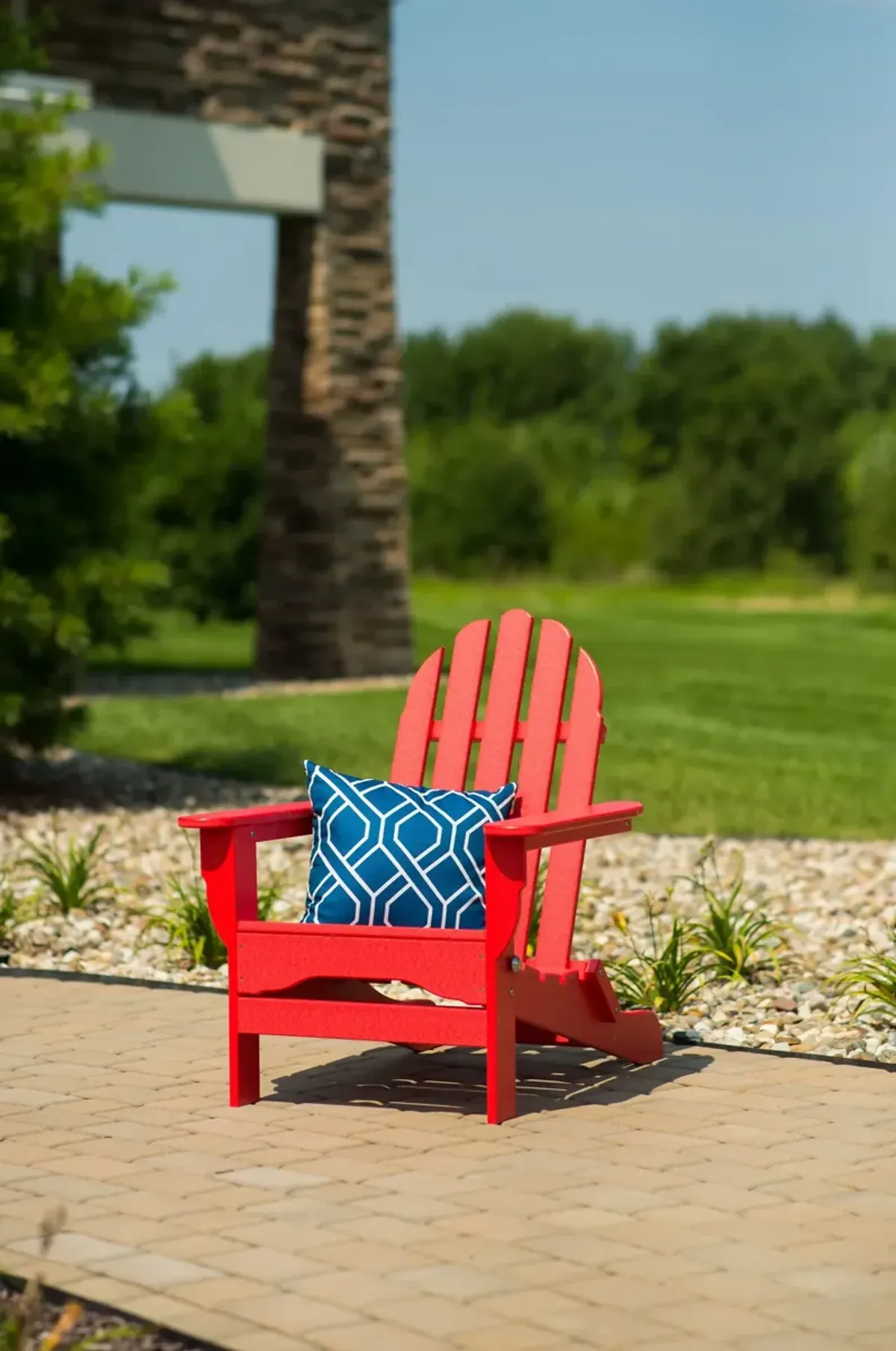 Raleigh Outdoor Folding Adirondack Chair - Red