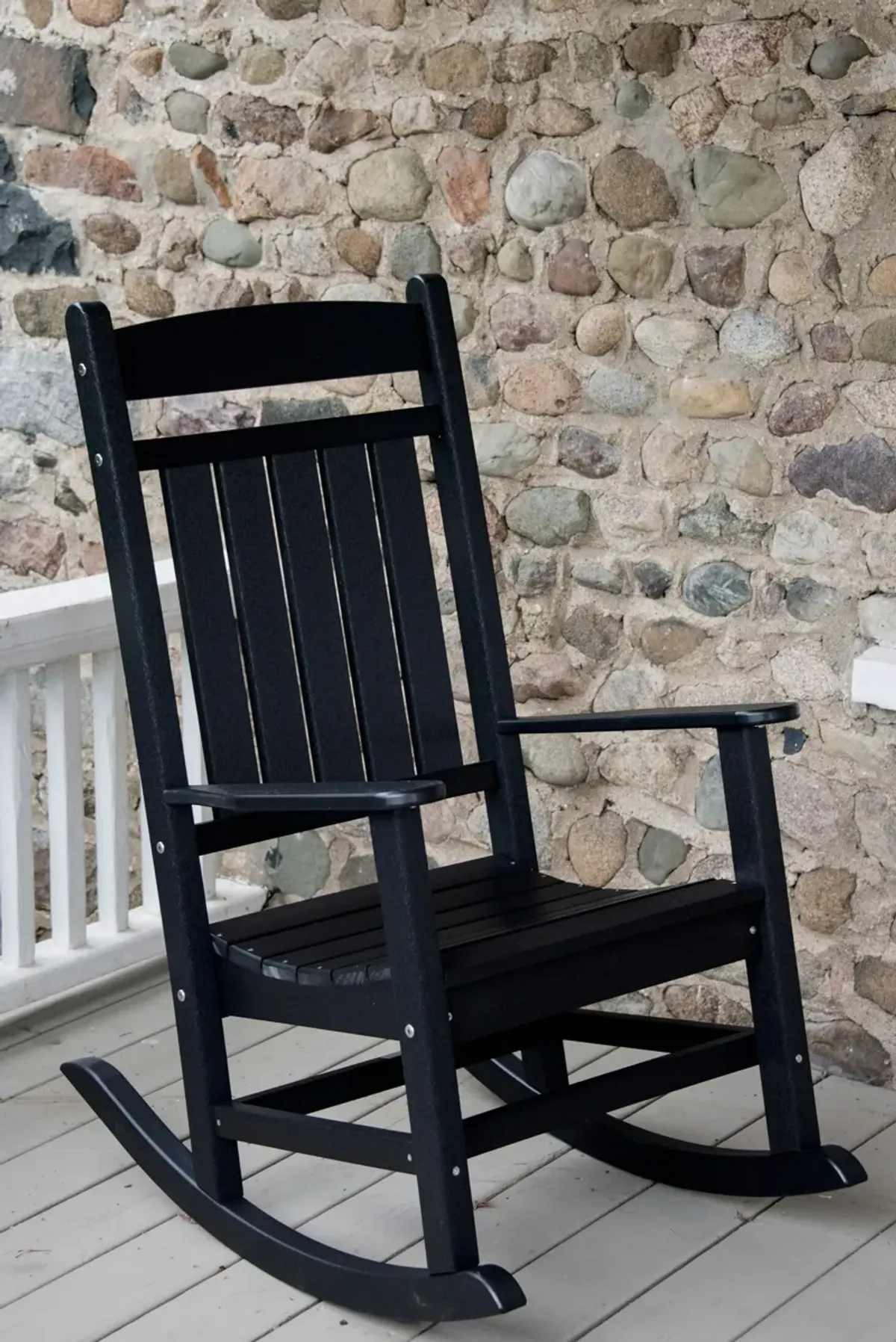 Breezey Outdoor Adirondack Rocking Chair - Black