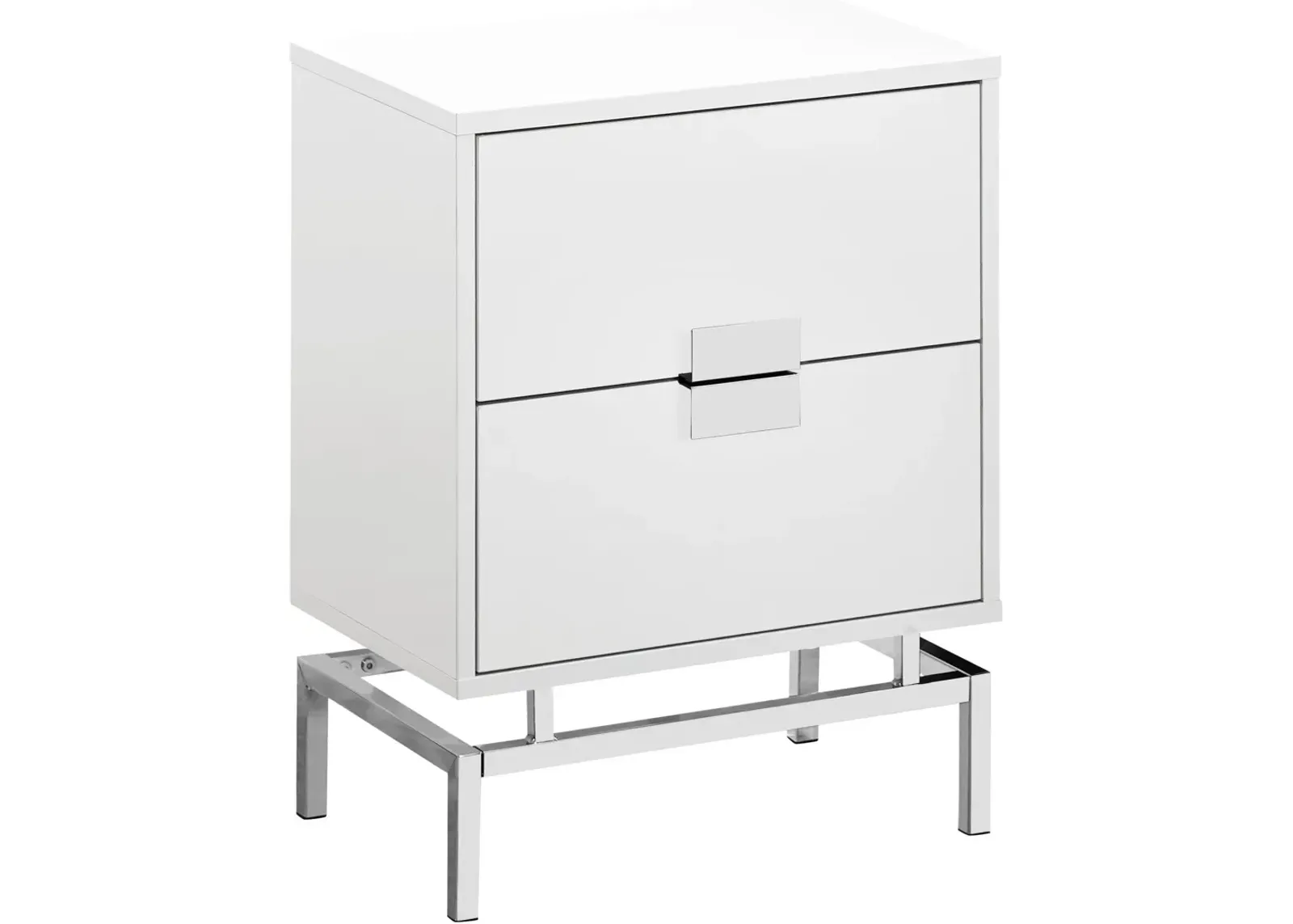 Virgil End Table - White/Chrome