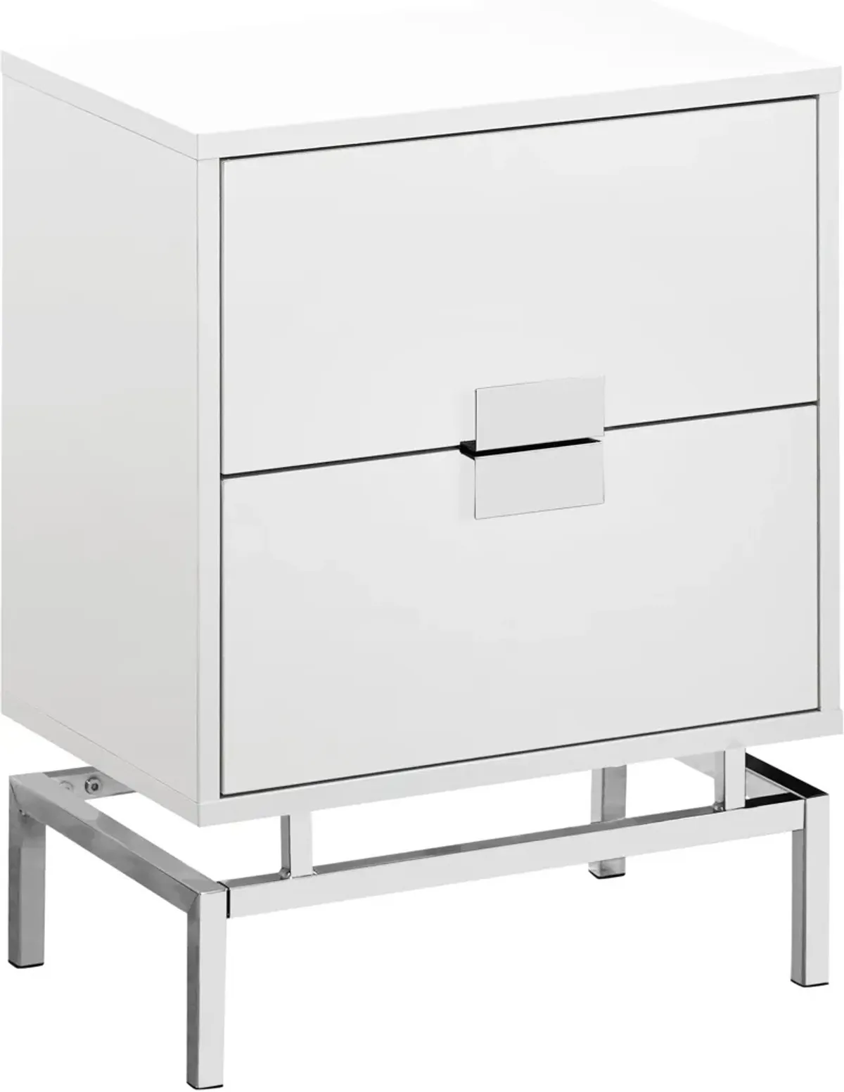 Virgil End Table - White/Chrome