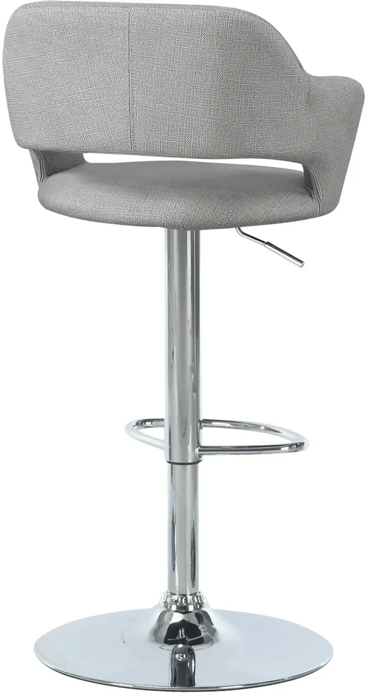 Ollie Adjustable Bar Stool - Gray/Chrome