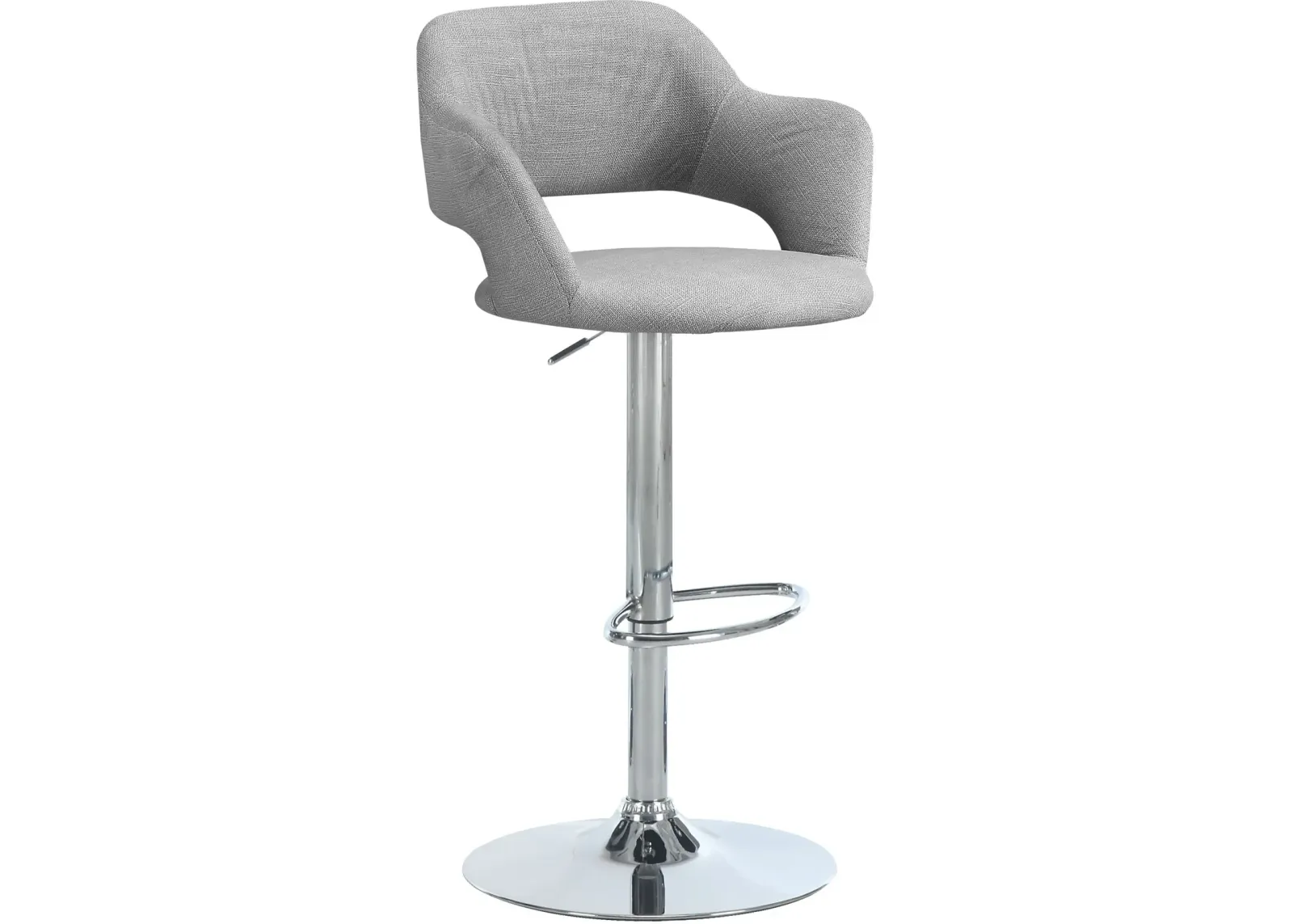 Ollie Adjustable Bar Stool - Gray/Chrome