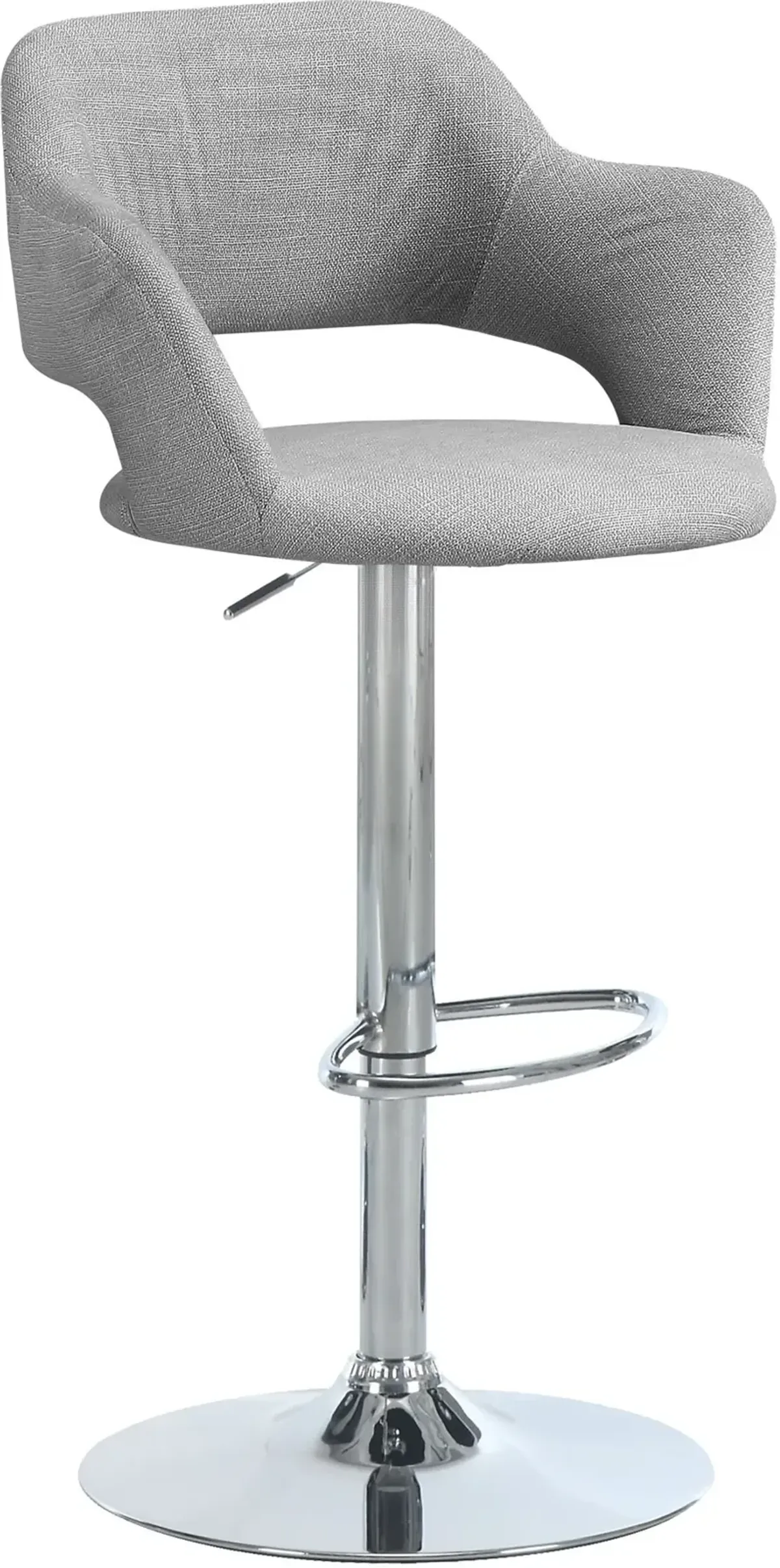 Ollie Adjustable Bar Stool - Gray/Chrome