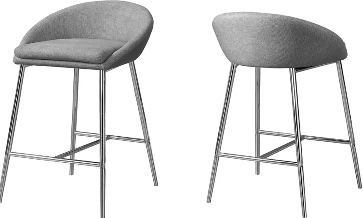 Horace Set of 2 Counter-Height Stools - Gray