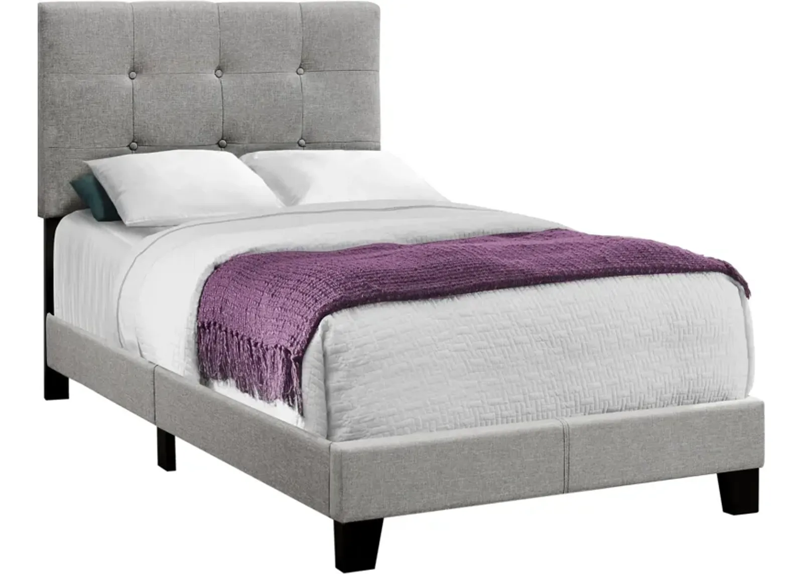 Luella Twin Upholstered Bed - Gray