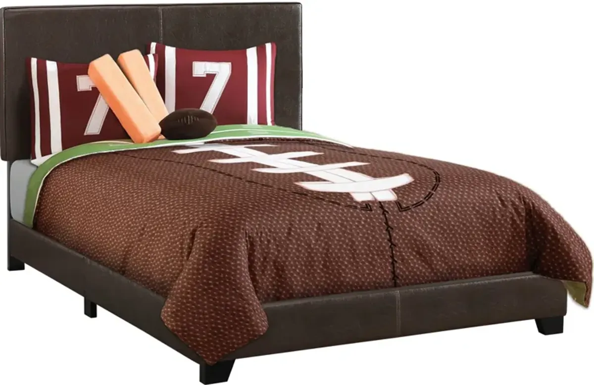 Nettie Full Upholstered Bed - Dark Brown