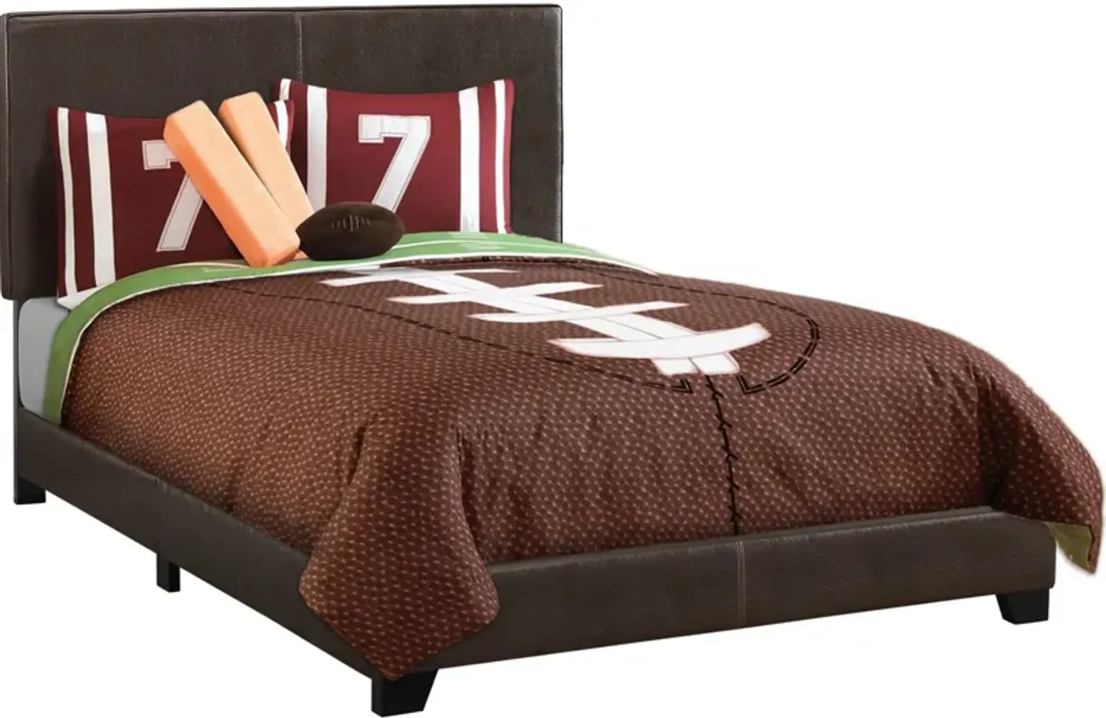 Nettie Full Upholstered Bed - Dark Brown