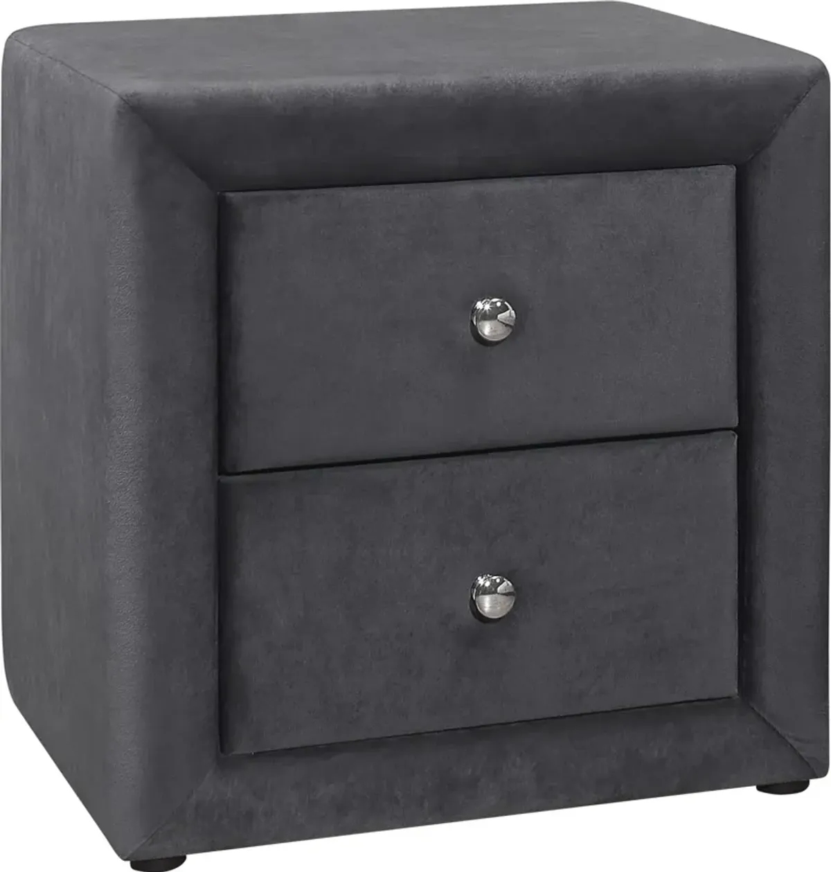 Mable 2 Drawer Upholstered Nightstand - Dark Gray Velvet