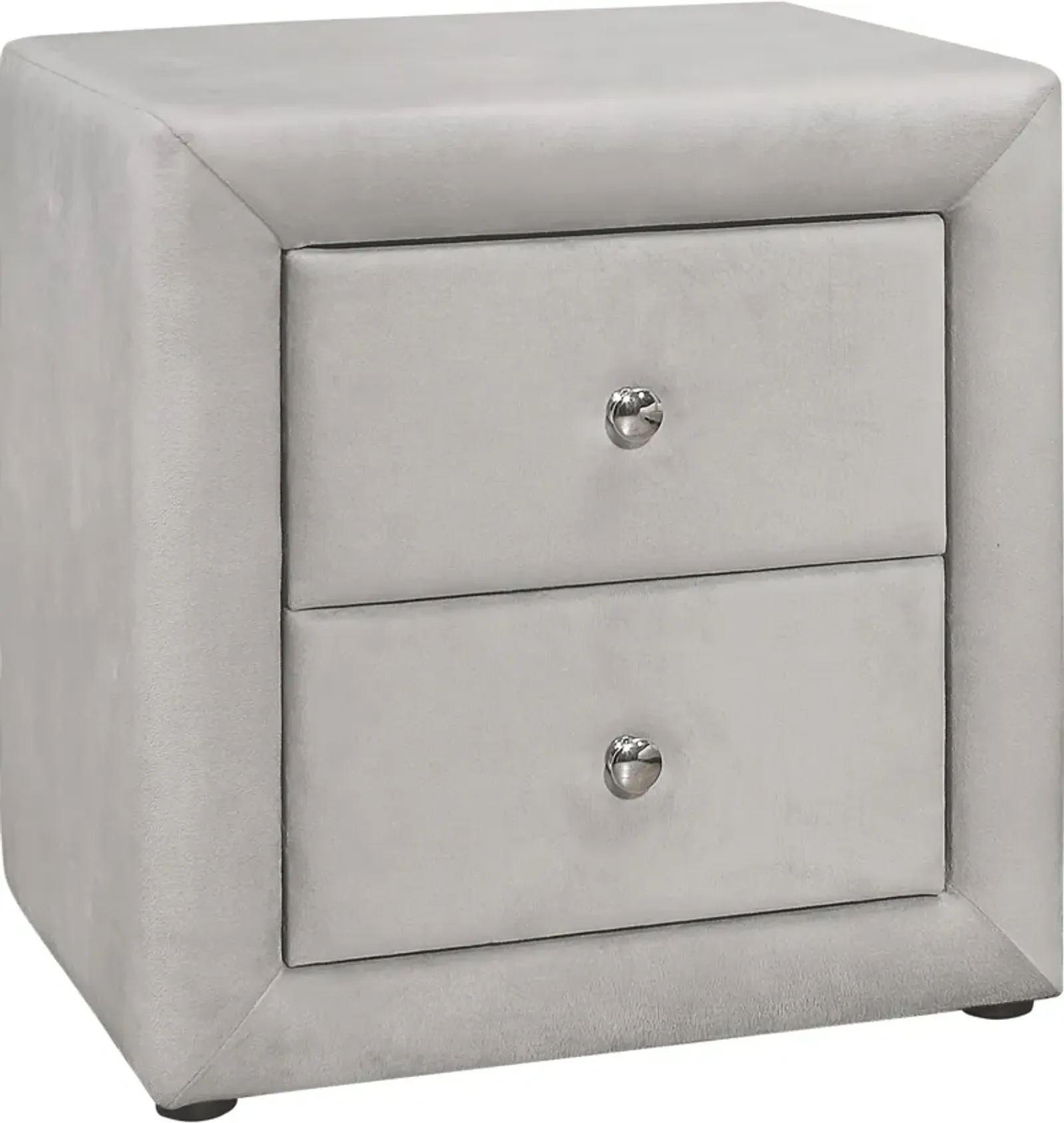 Mable 2 Drawer Upholstered Nightstand - Light Gray Velvet