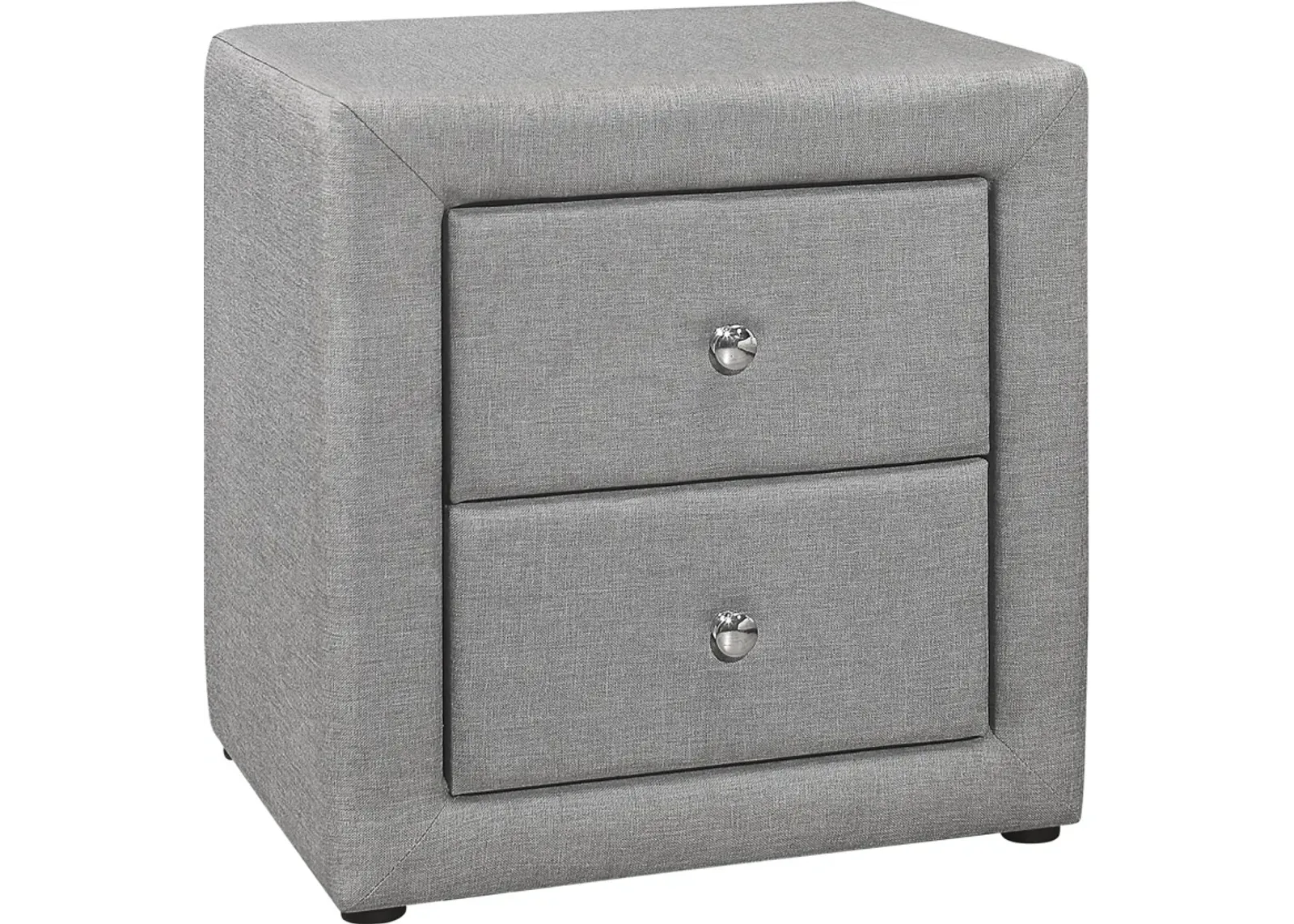 Mable 2 Drawer Upholstered Nightstand - Gray