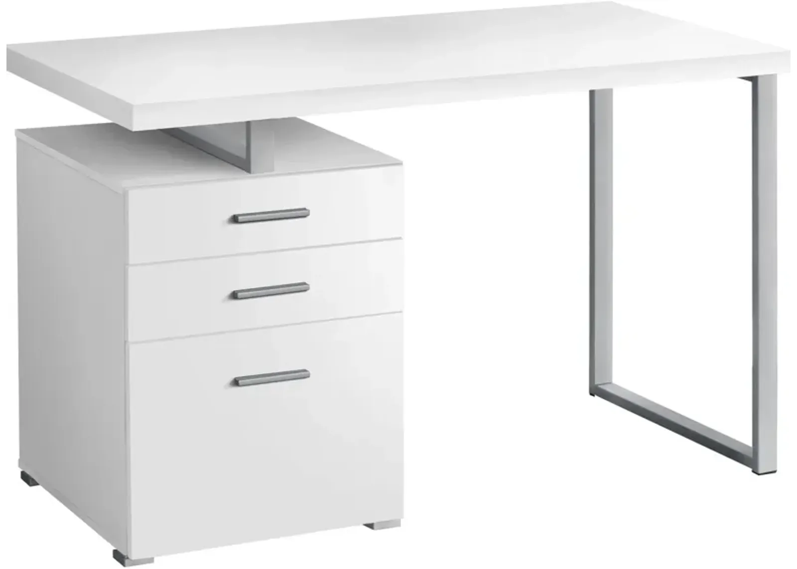 Juanita Desk - Dark White/Silver