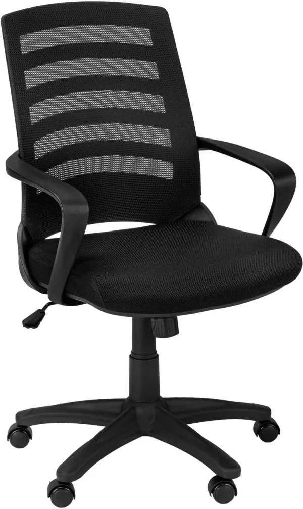 Jim Adjustable Swivel Office Chair - Black