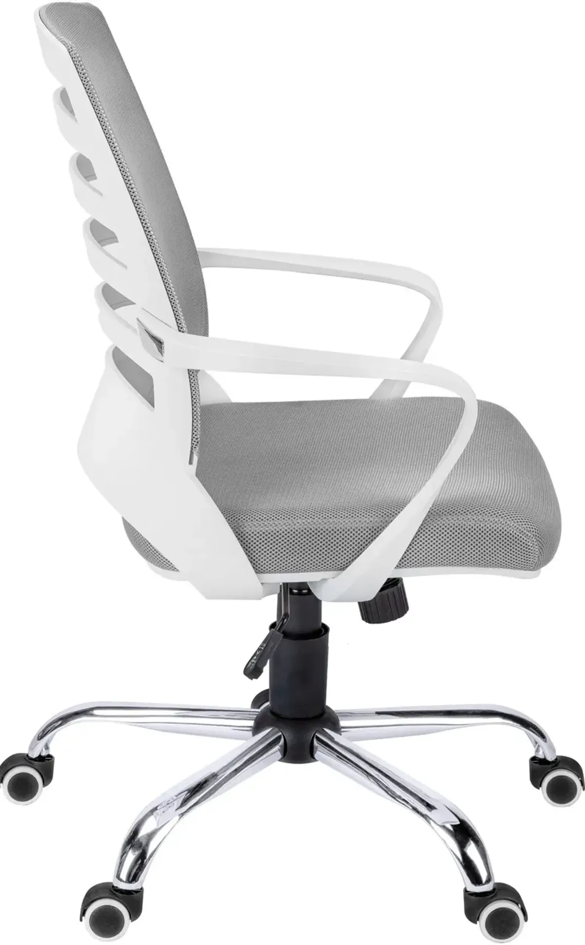 Jim Adjustable Swivel Office Chair - White/Gray