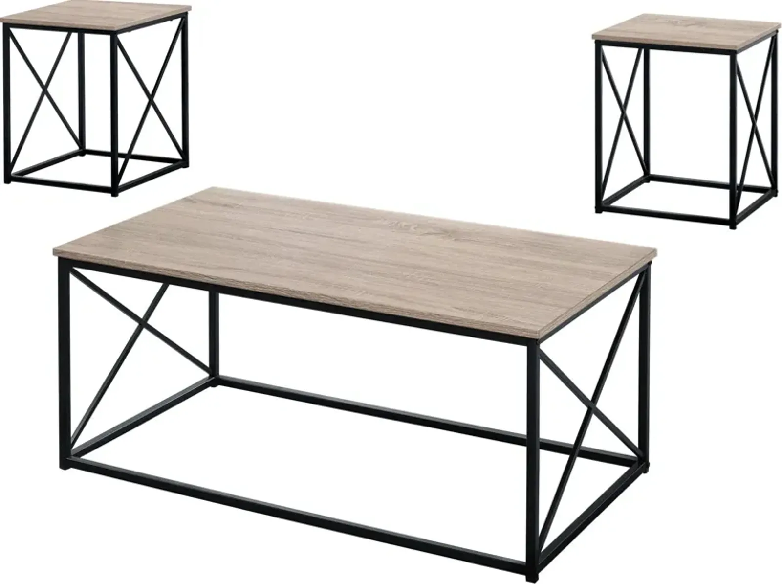 Julius Coffee Table and 2 End Tables - Brown/Black