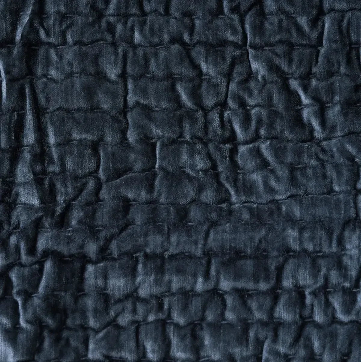 Bari Velvet King Quilt - Ocean Blue