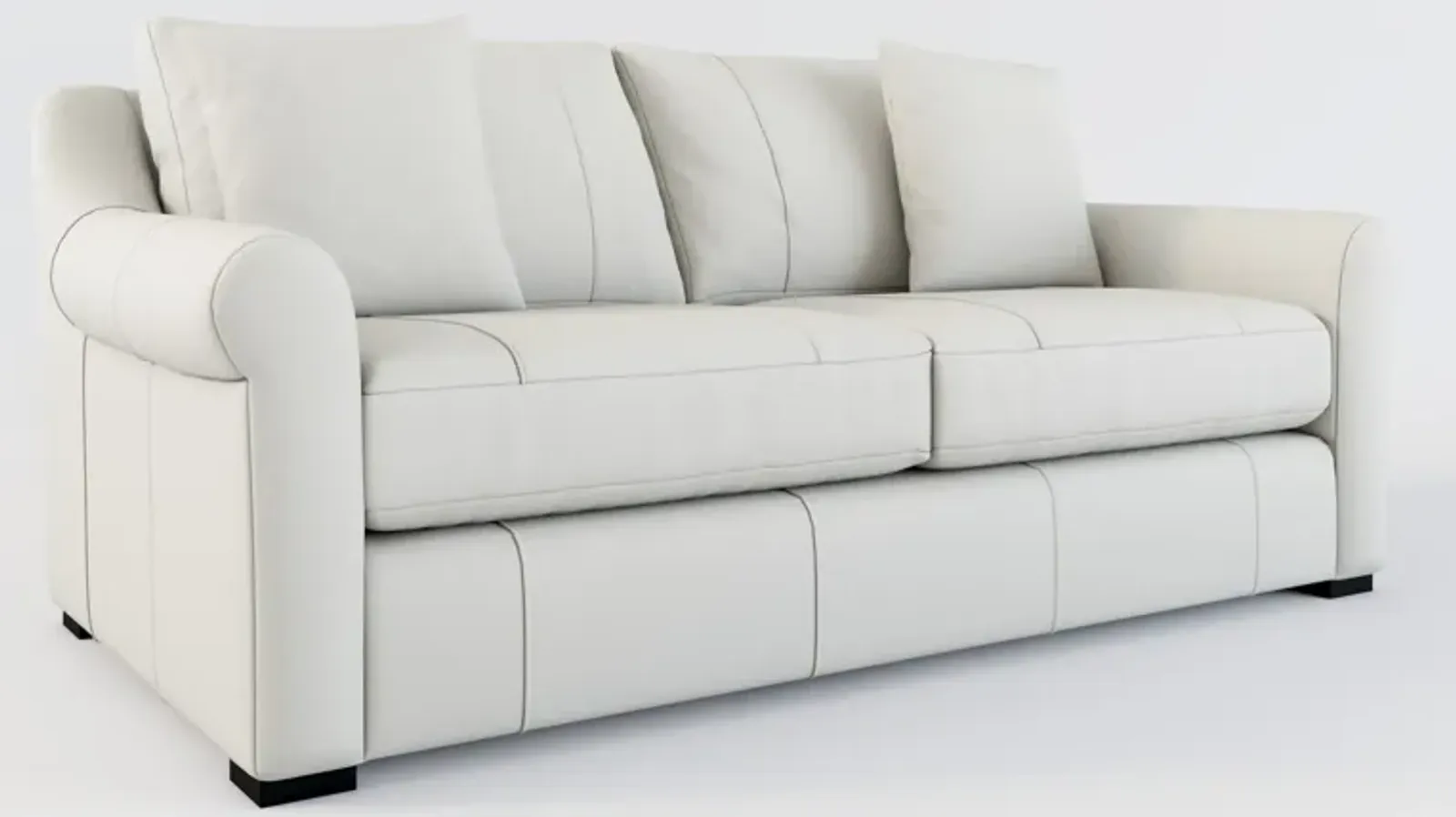 Bowery Leather Foam Comfort 77" Sleeper Sofa - Siena Snow