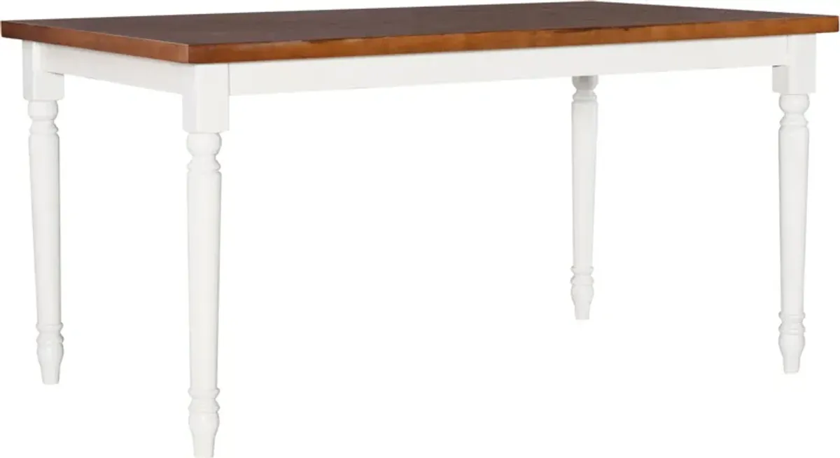 Clayes Dining Table - White and Brown