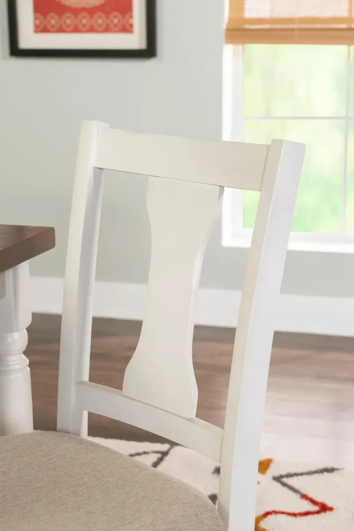 Clayes Set of 2 Dining Chairs - White and Brown