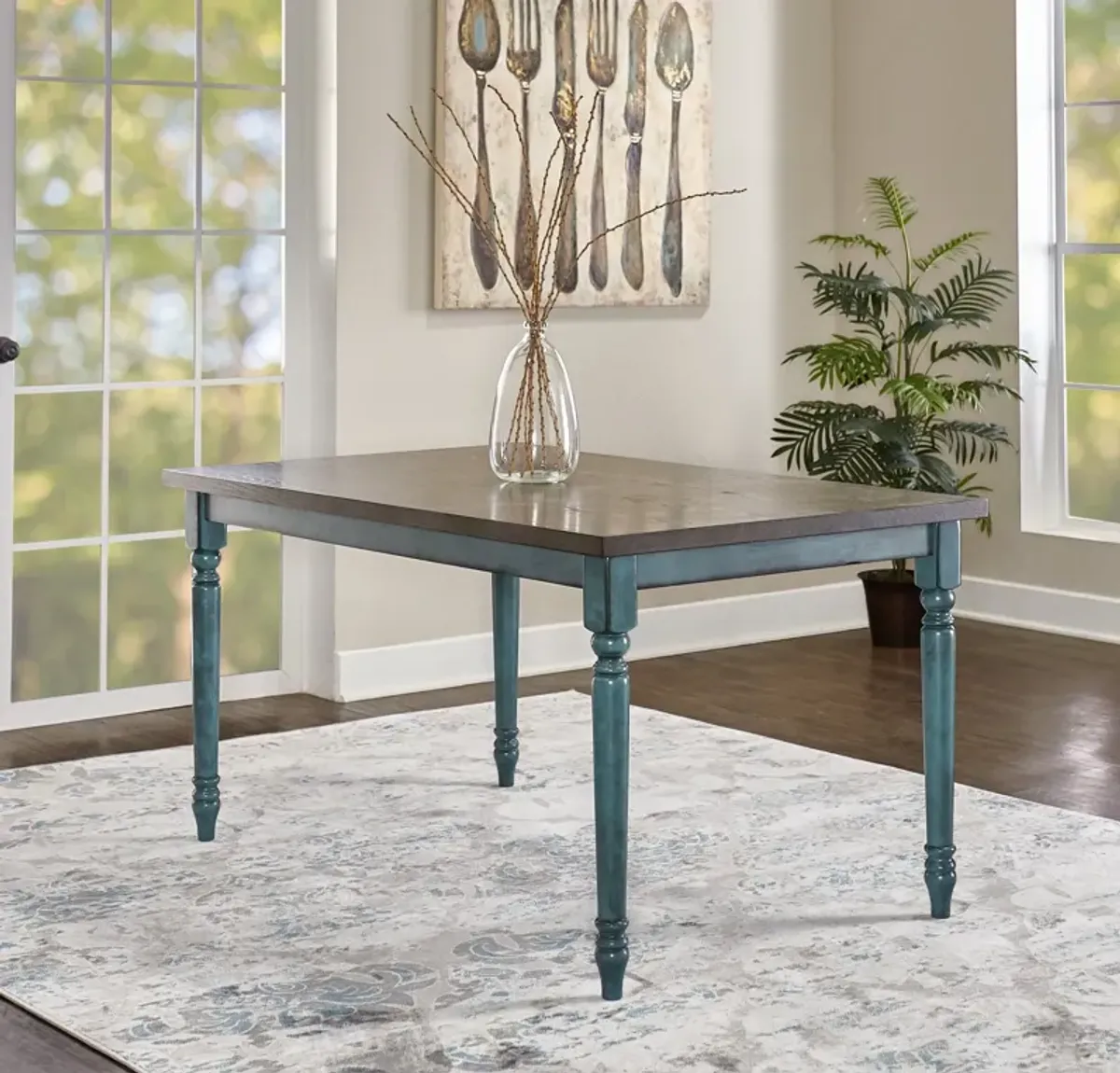 Clayes Dining Table - Teal