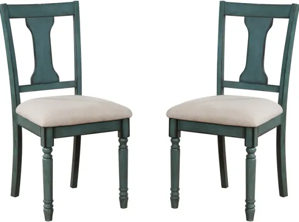 Clayes Set of 2 Dining Chairs - Teal