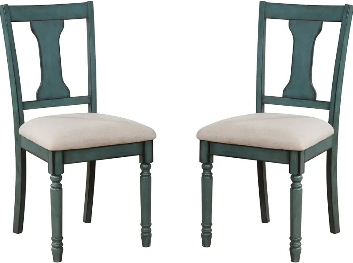 Clayes Set of 2 Dining Chairs - Teal