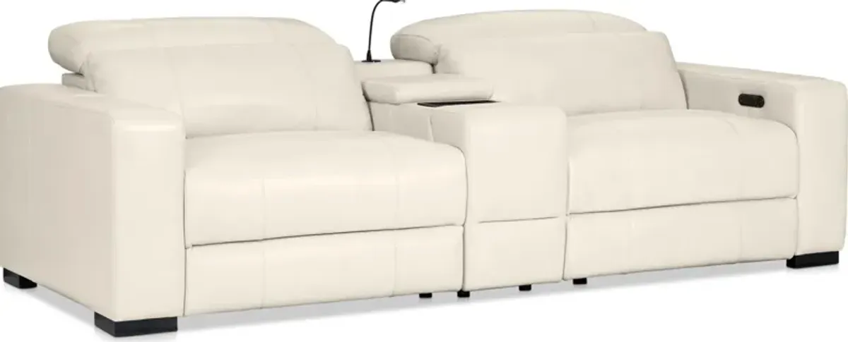 Chapman 3-Piece Dual-Power Reclining Loveseat with Console - Chalk