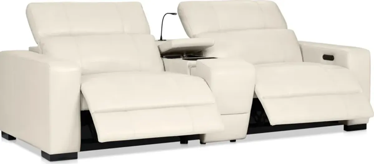 Chapman 3-Piece Dual-Power Reclining Loveseat with Console - Chalk