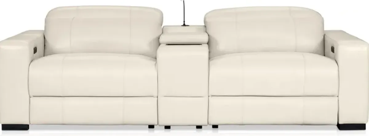 Chapman 3-Piece Dual-Power Reclining Loveseat with Console - Chalk