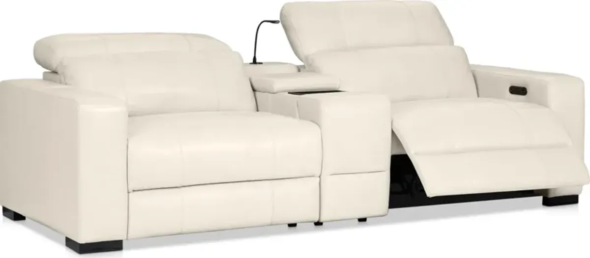 Chapman 3-Piece Dual-Power Reclining Loveseat with Console - Chalk