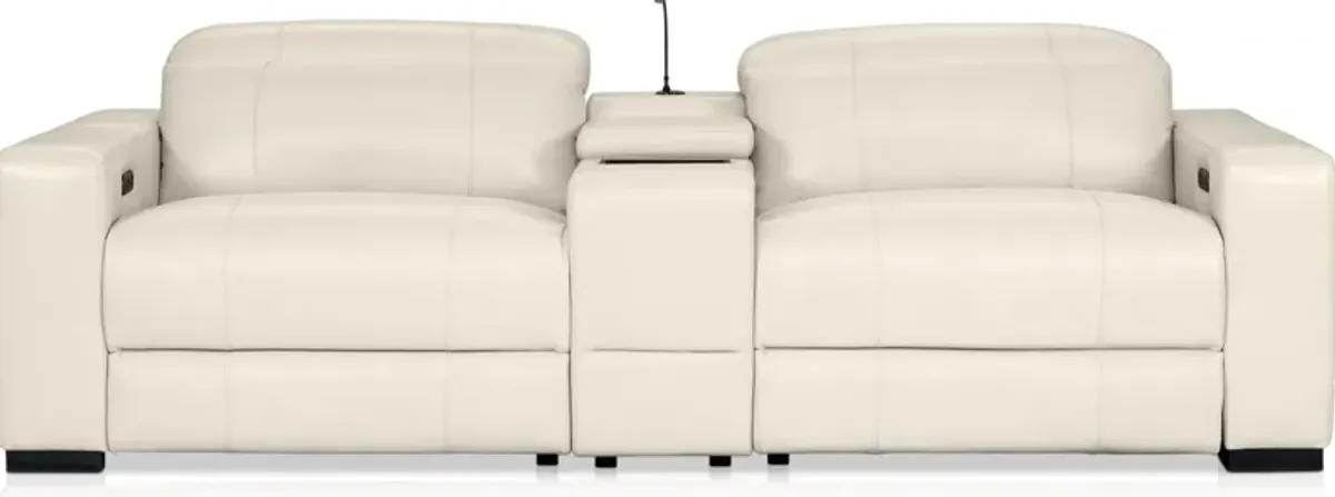 Chapman 3-Piece Dual-Power Reclining Loveseat with Console - Chalk