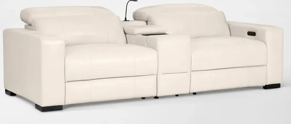 Chapman 3-Piece Dual-Power Reclining Loveseat with Console - Chalk