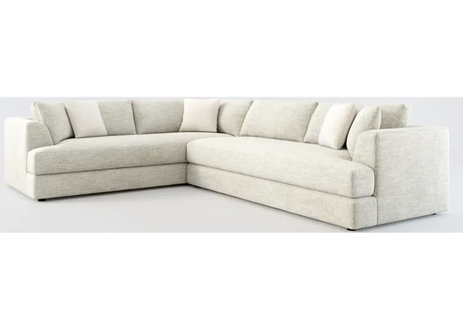 Ridley Foam Comfort 2-Piece Sectional with Right-Facing Sofa - M Ivory