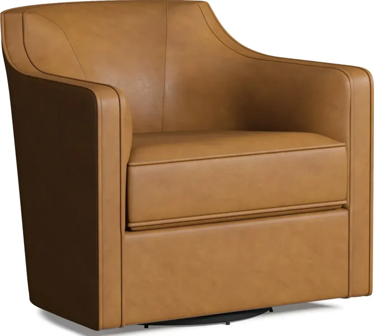 Tegan Leather Accent Swivel Chair - Bruno Tan