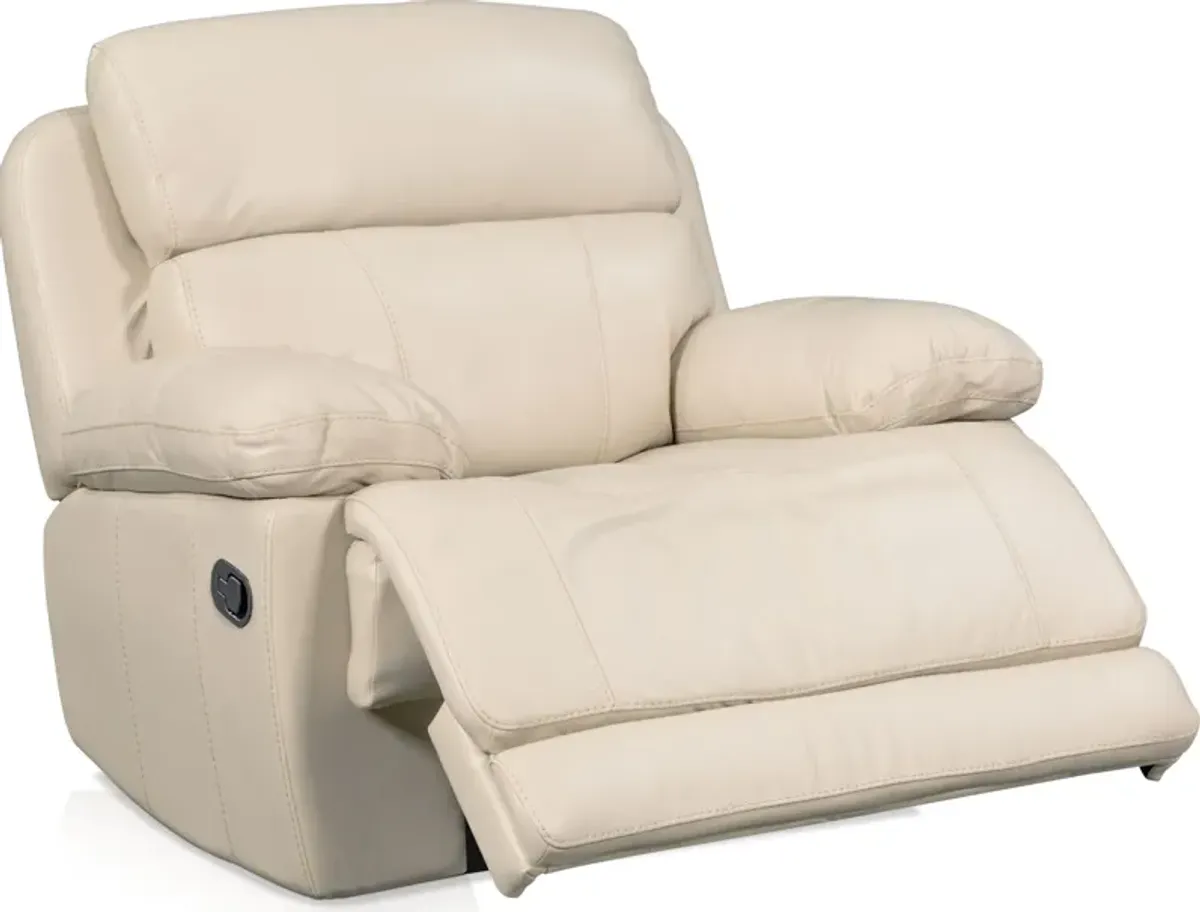 Monte Carlo Manual Reclining Sofa and Recliner Set - Cream