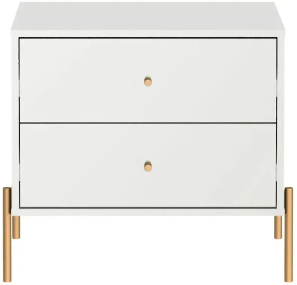 Elowen 2 Drawer Nightstand - White Gloss