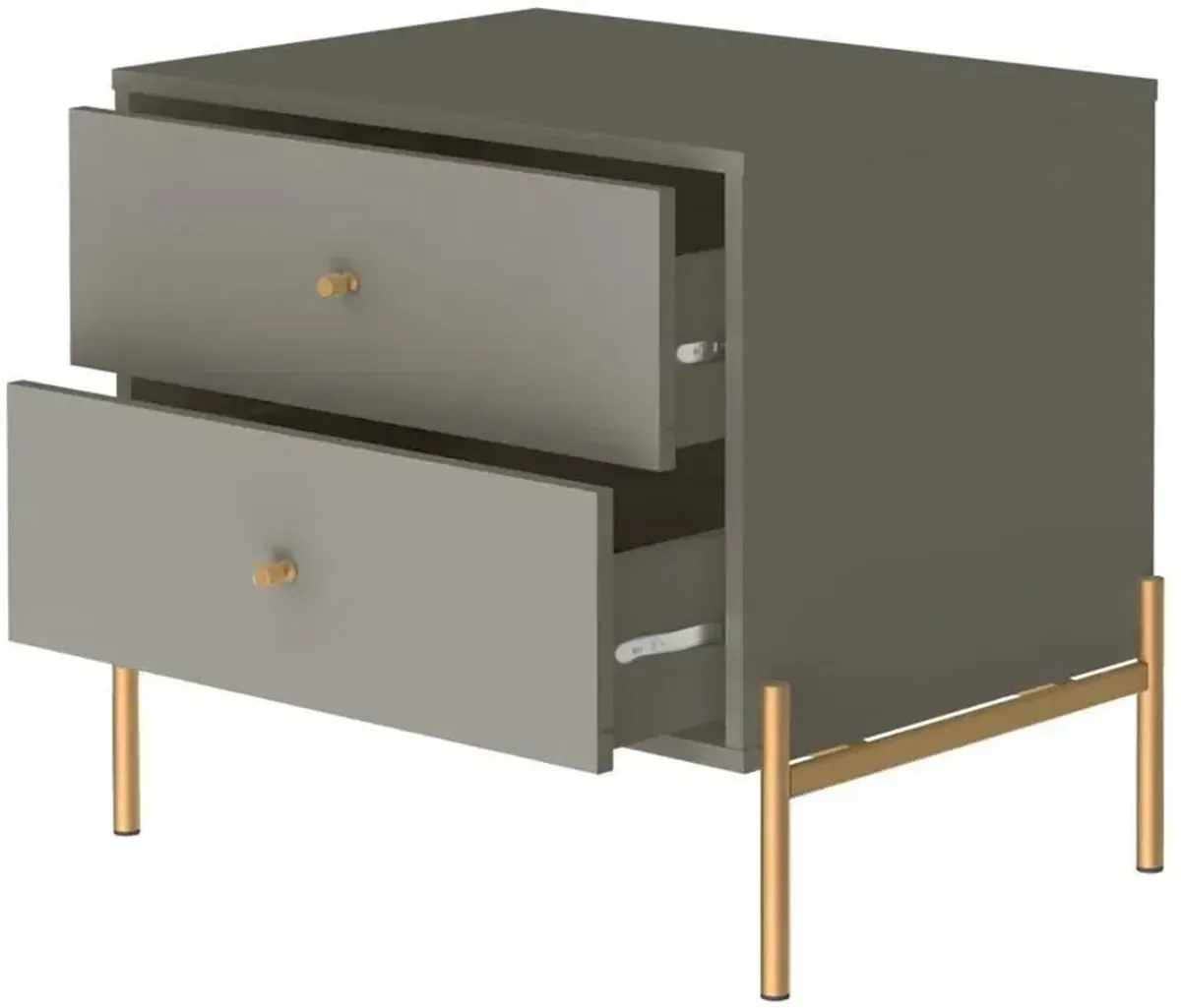 Elowen 2 Drawer Nightstand - Gray Gloss