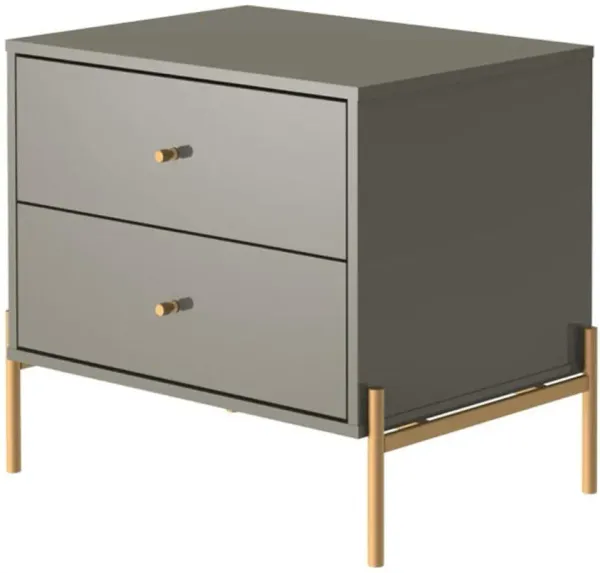 Elowen 2 Drawer Nightstand - Gray Gloss