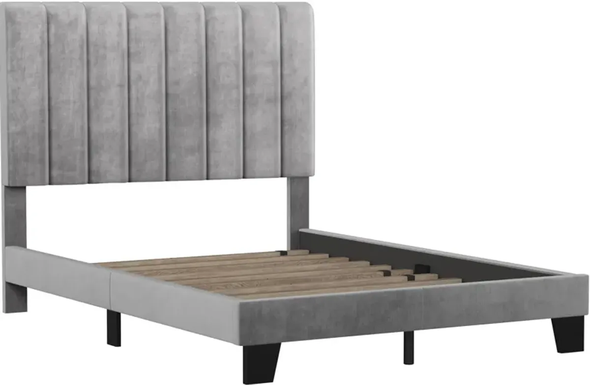 Oslo Full Upholstered Platform Bed - Gray