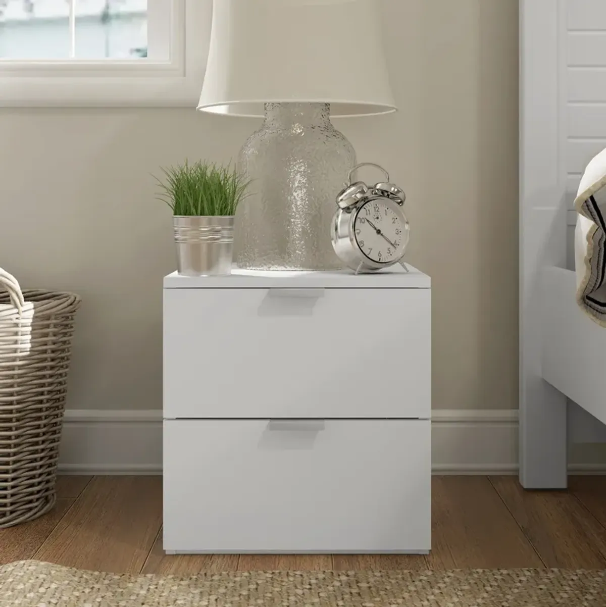 Samuel 2 Drawer Nightstand - White