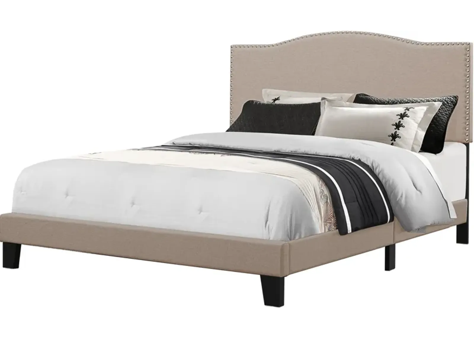 Windsong Full Upholstered Bed - Light Gray