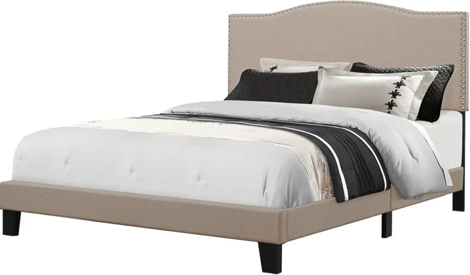 Windsong Full Upholstered Bed - Light Gray