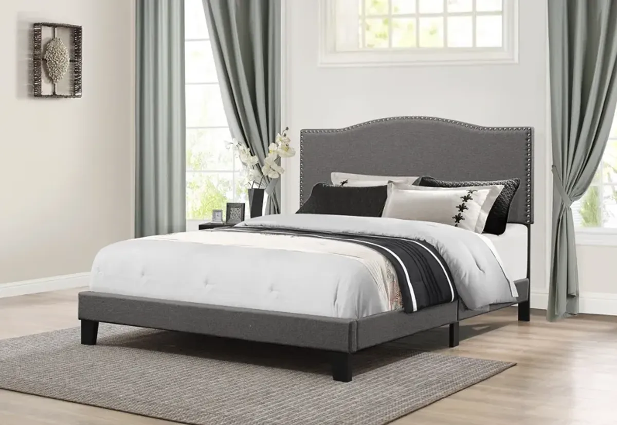 Windsong Queen Upholstered Bed - Dark Gray