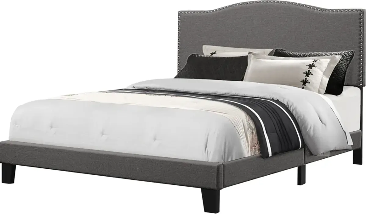 Windsong Queen Upholstered Bed - Dark Gray