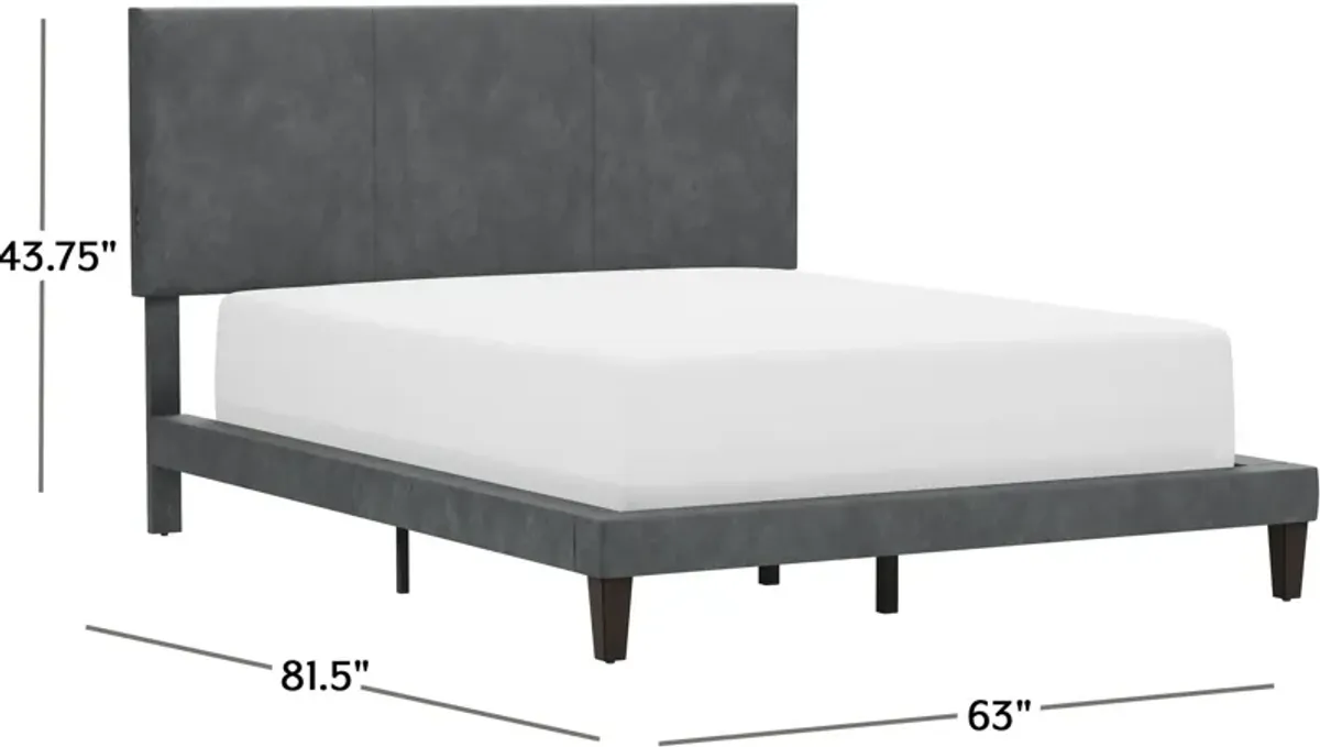 Journey Full Upholstered Platform Bed with USB Charging