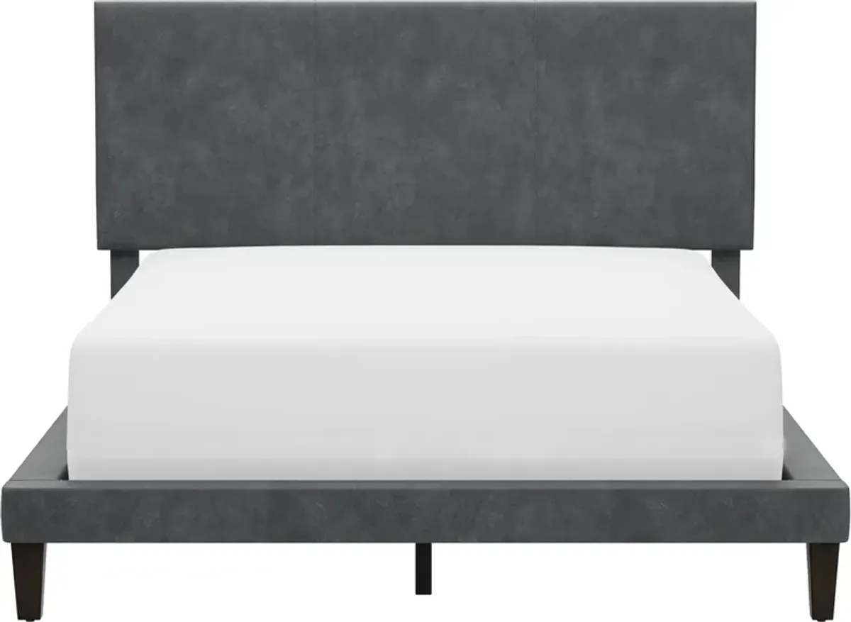 Journey Full Upholstered Platform Bed with USB Charging