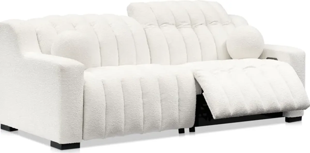 Coco 2-Piece Dual-Power Sofa - Snow