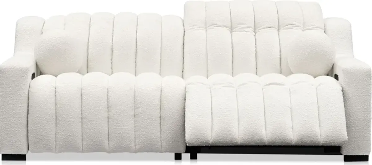 Coco 2-Piece Dual-Power Sofa - Snow