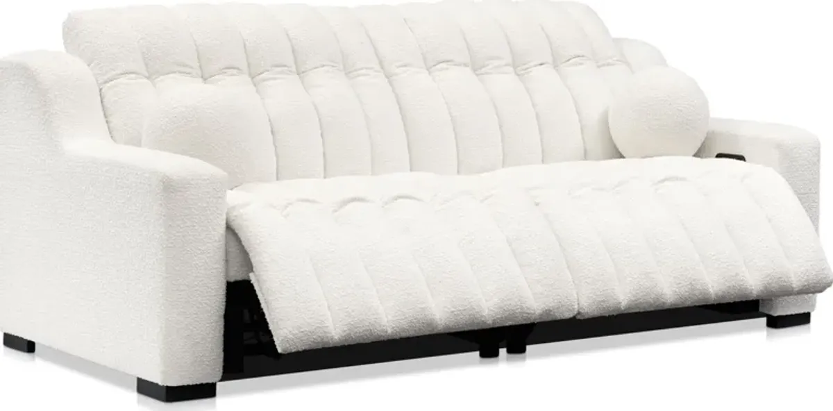 Coco 2-Piece Dual-Power Sofa - Snow