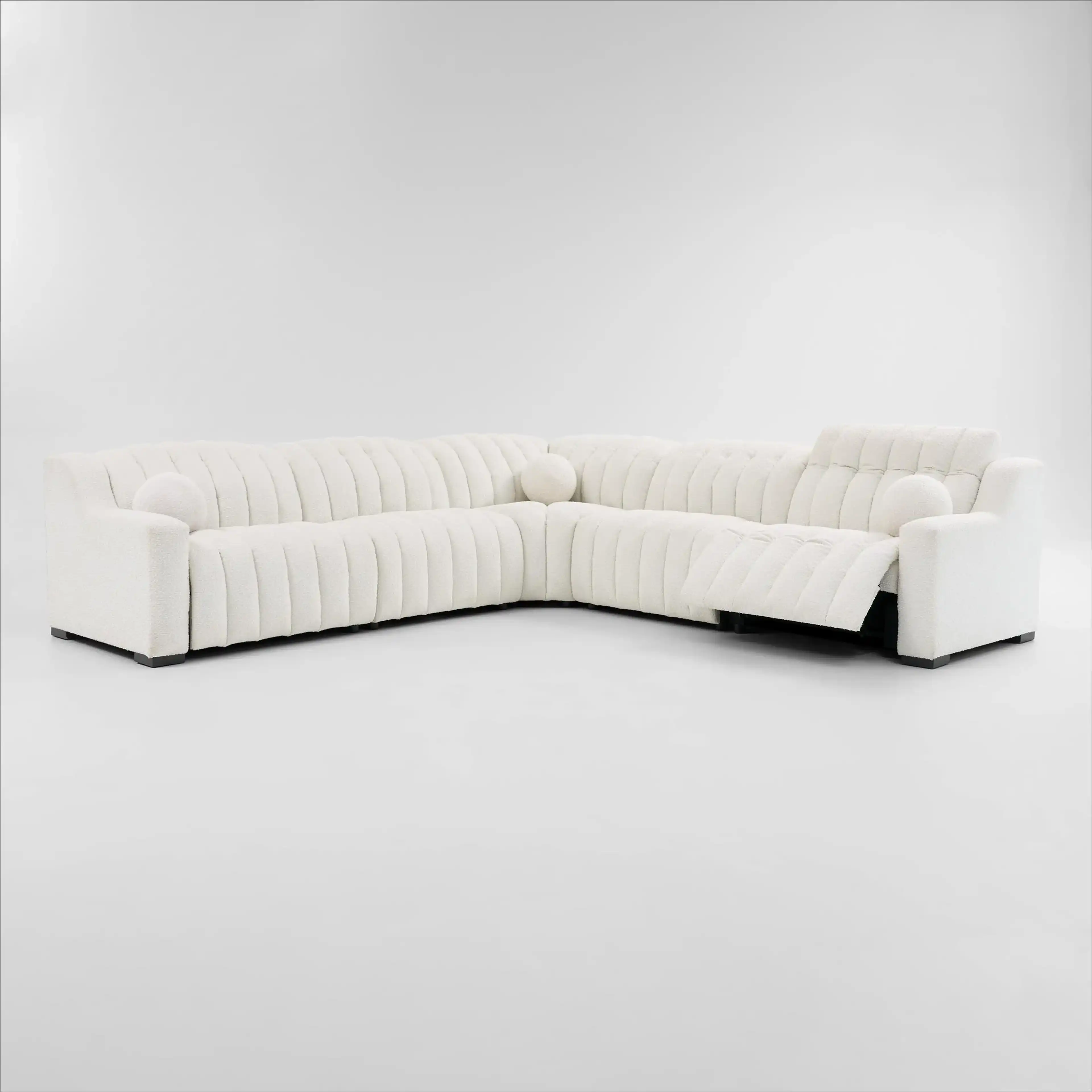 Coco 5-Piece Dual-Power Sectional - Snow | Furniture.com