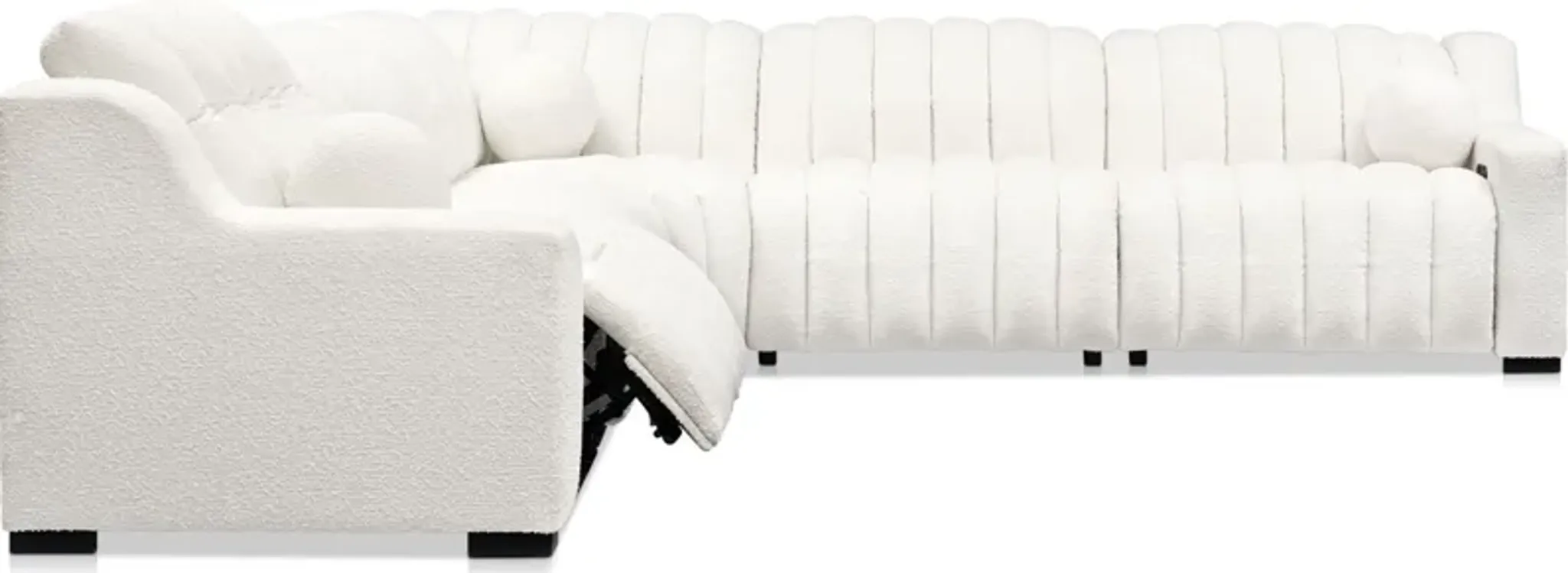 Coco 5-Piece Dual-Power Sectional - Snow | Furniture.com